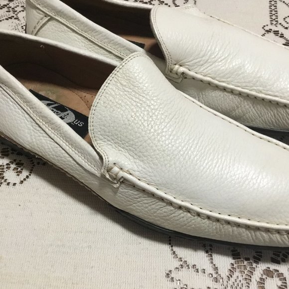 Men's HIPOPPOTAMUS White Leather Loafers Miami Vice Crockett Cool 10 D - Picture 6 of 11